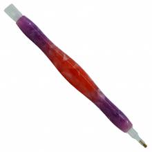 Pen for Diamond Painting, red-purple, synthetic resin, handmade with multiple attachments, wax required