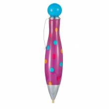 Pen for Diamond Painting, pink with coloured dots, wax required