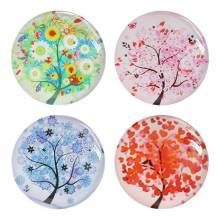 4er Set Cover Minder / Magnete - Jahreszeiten Bäume