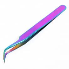 Rainbow tweezers for Diamond Painting, stable, curved, pointed
