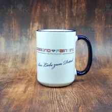 1 mug with logo Diamond Painting Germany - blue rim / handle