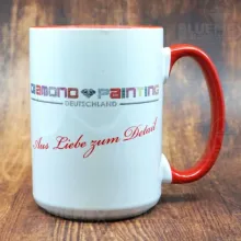 1 mug with logo Diamond Painting Germany - red rim / handle