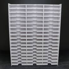 Schiffchen-Regal weiß, für kleine Trabricks, ca. 44,6x35x7,6cm, 51 Fächer ca. 11x6,7x2cm, Aufbewahrungsbox