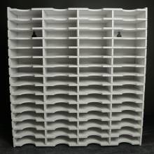Schiffchen-Regal weiß, ca. 44x41,7x10,4cm, 60 Fächer ca. 9,7x9,5x2,3cm, Aufbewahrungsbox