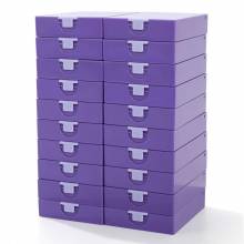 Trabricks, 7x5cm, set of 20 - Lila combination of tray and storage box, hinged lid, can be closed tightly