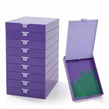 Trabricks, 10x7cm, 10er Set - Lila Kombi aus Schiffchen und Aufbewahrungsdose, Klappdeckel, fest verschließbar