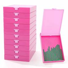 Trabricks, 10x7cm, set of 10 - Pink combination of boat and storage box, hinged lid, can be closed tightly
