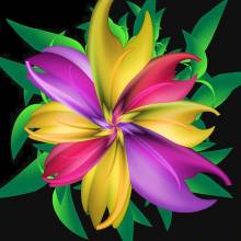 Diamond Painting picture, Fantasy Flower, square stones, 60x60cm, 45 colors, full picture