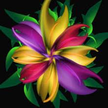 Diamond Painting Bild, Fantasy Flower, runde Steine, 60x60cm, 45 Farben, Vollbild