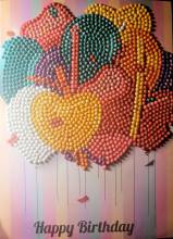 Birthday Card Balloons, Painting Set Complete with Round Stones
