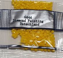 Steine, Glow in the Dark - Nachtleuchtend, rund, Farbe G444, Lemon Dark, Tüte mit 500 Stück