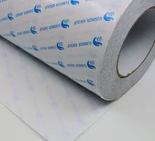 Adhesive film, double-sided adhesive, 35 cm wide, 50 metres long, complete roll