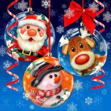 Diamond Painting picture, Christmas balls, angular stones, approx. 50x50cm, 50 colours, full image