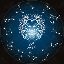 Sternzeichen Löwe, Glow in the dark - Nachtleuchtend, runde Steine, 60x60cm,  45 Farben, Vollbild