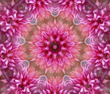 Diamond Painting Bild, Pinkes Kaleidoskop, eckige Steinchen, 90x75cm, 50 Farben, Vollbild