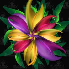 Diamond Painting picture, Fantasy Flower, round stones, 60x60cm, 45 colors, full screen