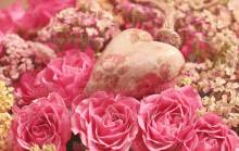 Diamond Painting Bild, Rosenherz, eckige Steine, 50x80cm, 50 Farben, Vollbild