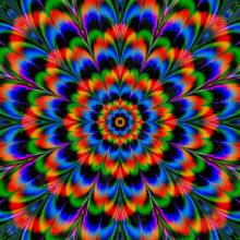 Diamond Painting Bild, Abstrakte Blüte, 55 Farben, runde Steinchen, 70x70cm, Vollbild