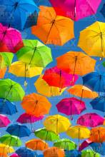 Diamond Painting picture, colorful umbrellas, round stones, 60x90cm, 70 incl. 6 AB colors, full picture