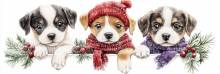 Diamond Painting Bild, Hundebabies, 120x40cm, 68 Farben inkl. AB & Feensteine, runde Steine, Vollbild