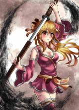 DrakeTurtle, Katana Girl, runde Steine, ca. 65x90cm, 65 Farben, Vollbild