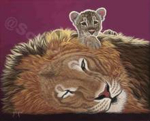 Schim Schimmel, Daddy And The King, 70x56cm, 90 Colours, Square Stones, Full Image