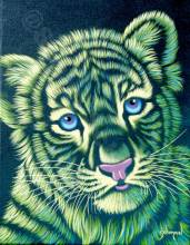 Schim Schimmel, Green little Tiger, round stones, approx. 60x75cm, 45 colours, full picture